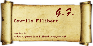 Gavrila Filibert névjegykártya
